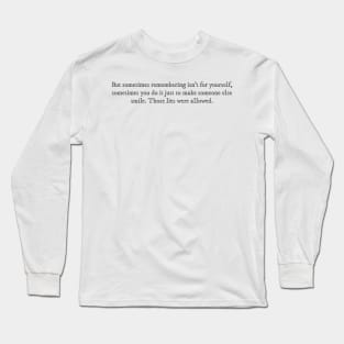 A Good Girl's Guide to Murder quote Long Sleeve T-Shirt